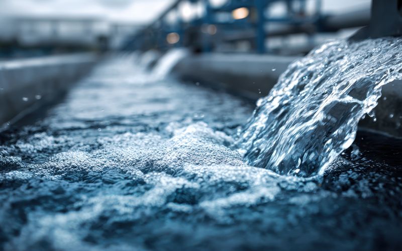 Wasser fließt im Rinnsal